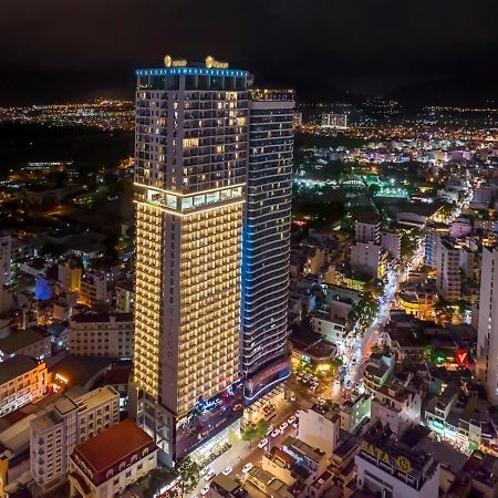 Virgo Hotel Nha Trang Exterior photo Aerial view of the hotel at night